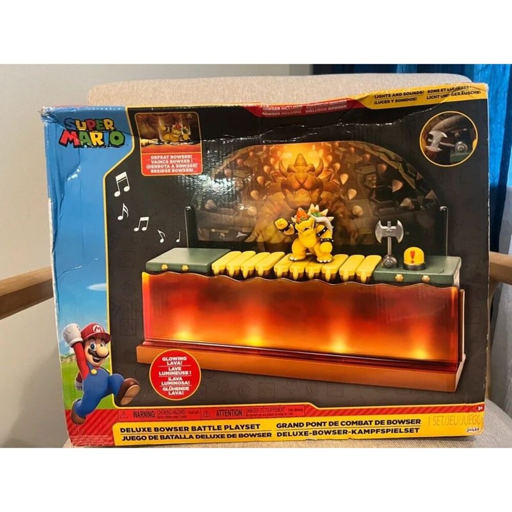 Super Mario Deluxe Bowser Battle Playset Lights & Sounds Jakks Pacific